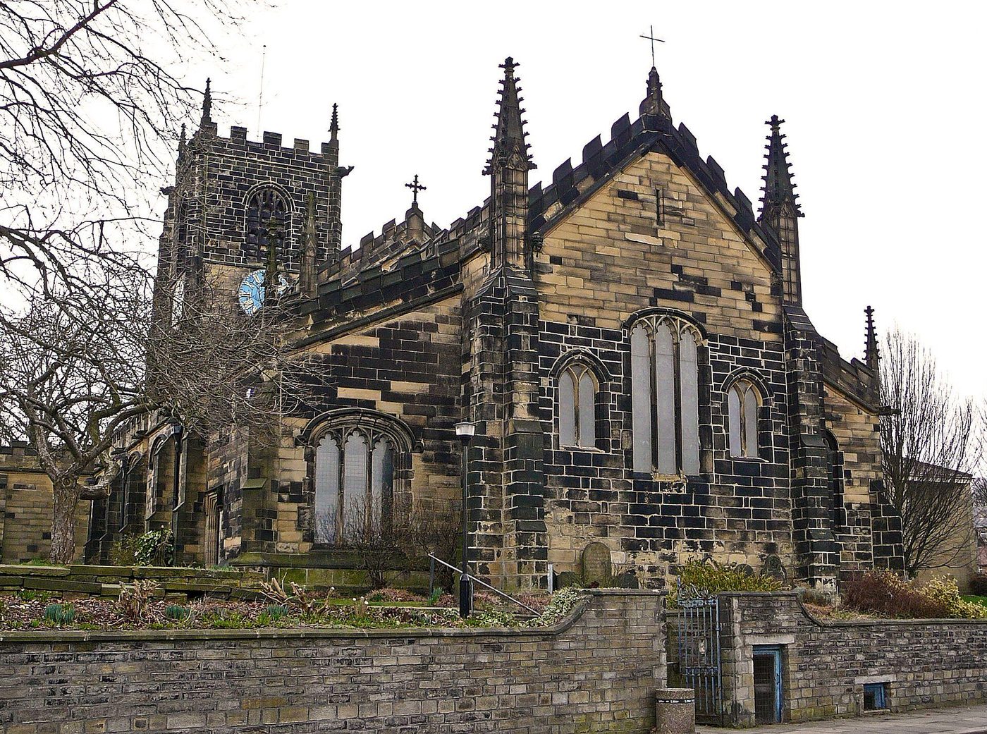 All Hallows church above the village of Kirkburton