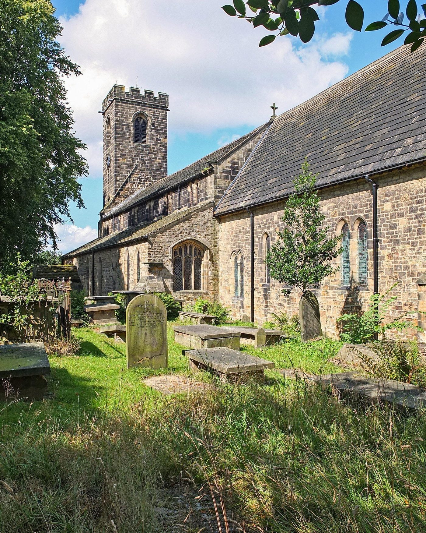 The stone village of Kirkburton south-east of Huddersfield