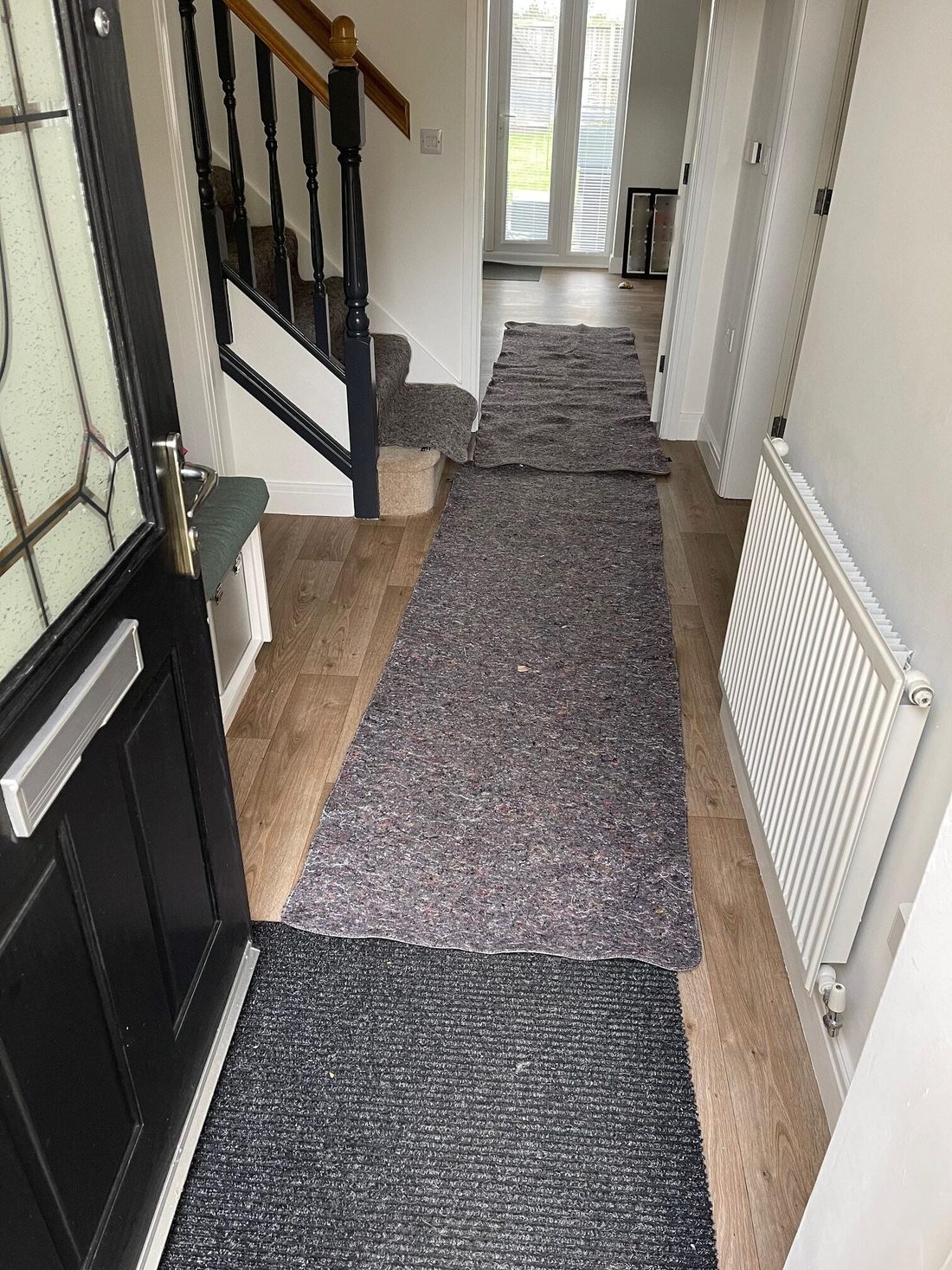 Floor protection laid down for a Bellwoods house removal
