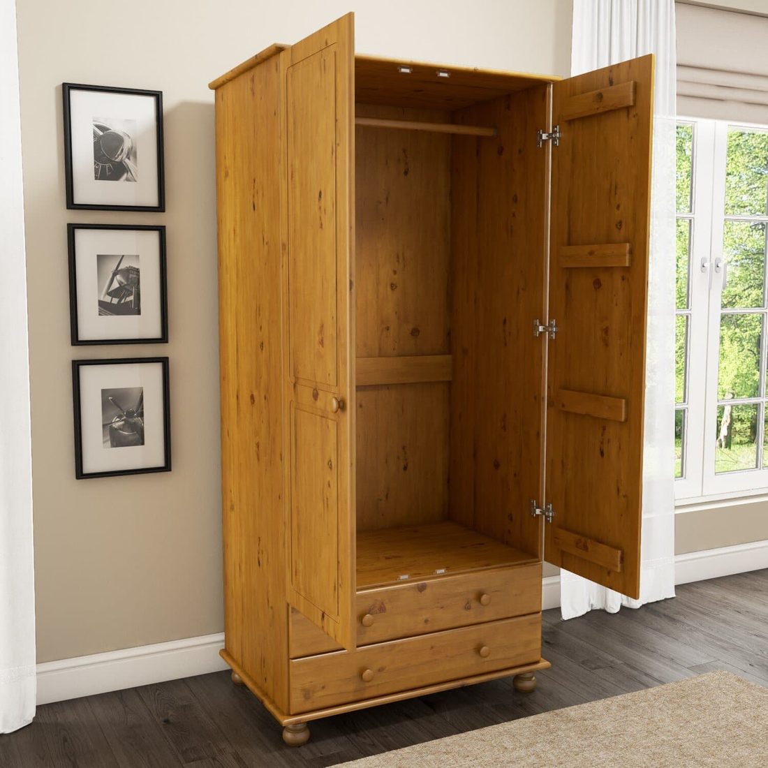 A single wardrobe wrapped and ready for a small move